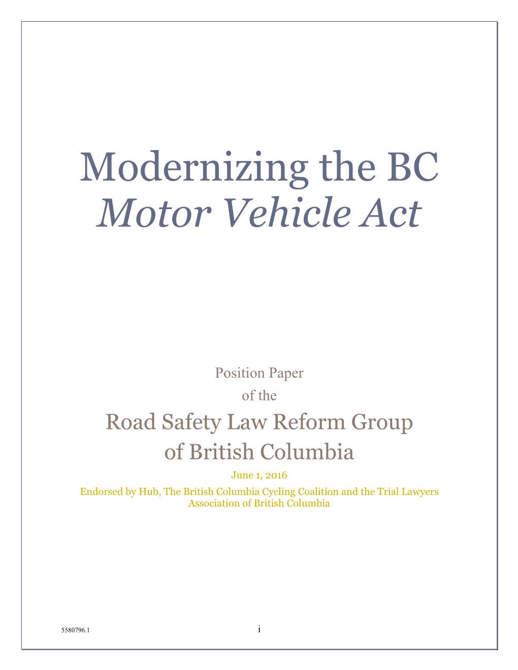 Modernizing the BC Motor Vehicle