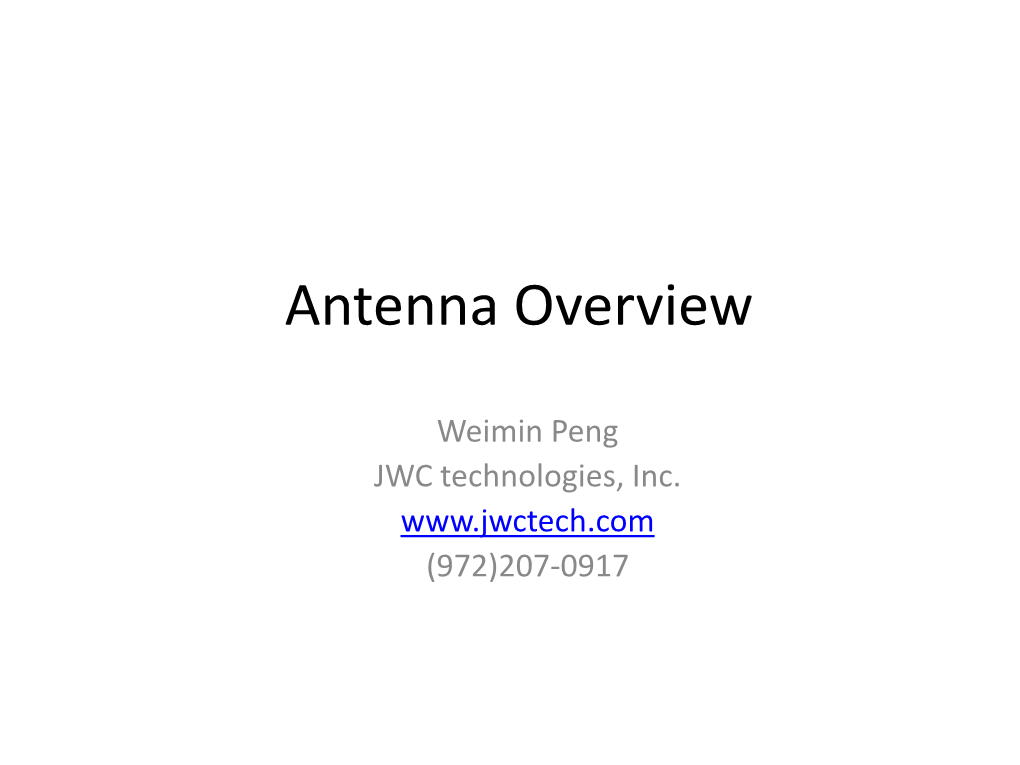 Antenna Overview