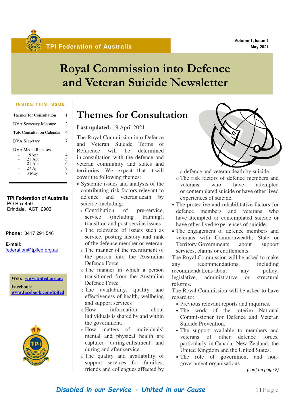Royal Commission Into Defence and Veteran Suicide Newsletter