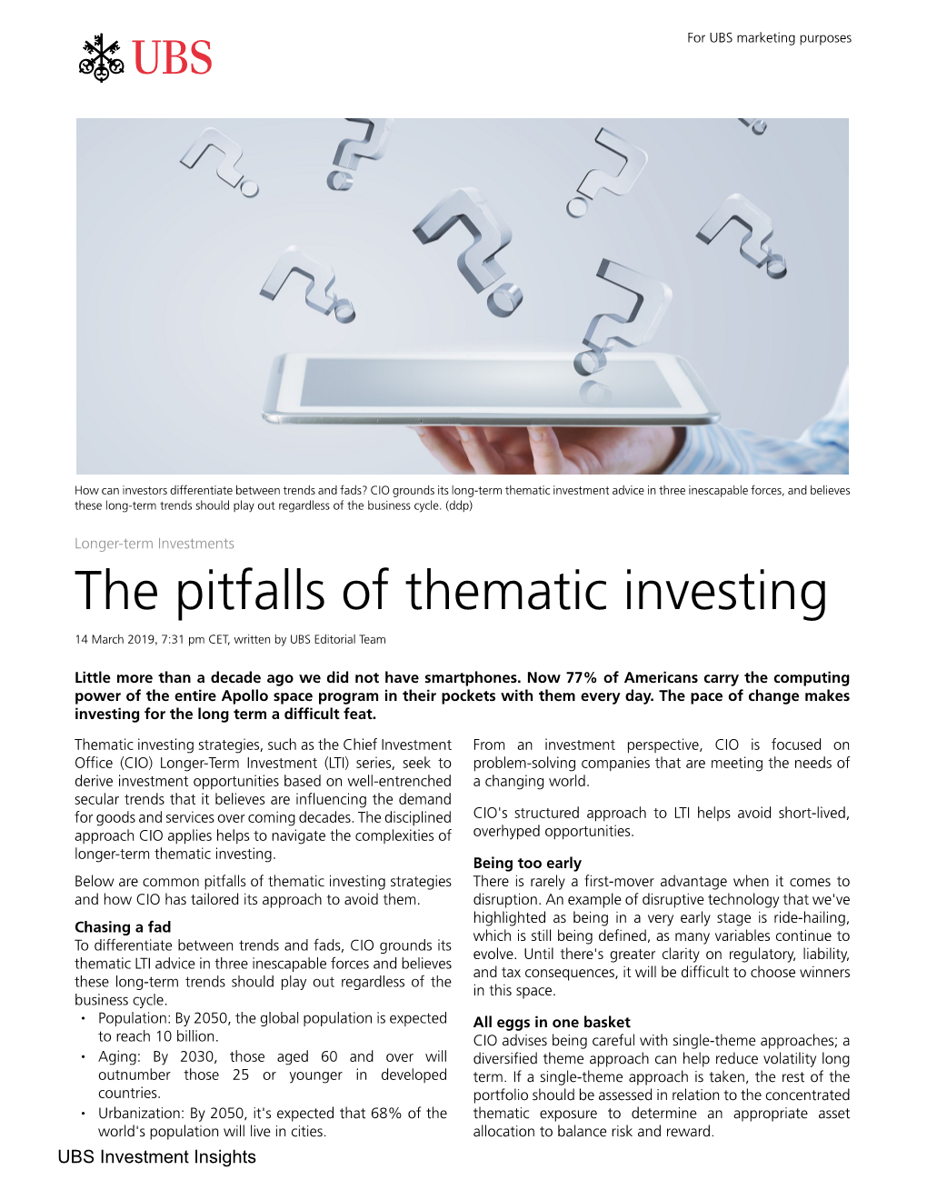 The Pitfalls of Thematic Investing