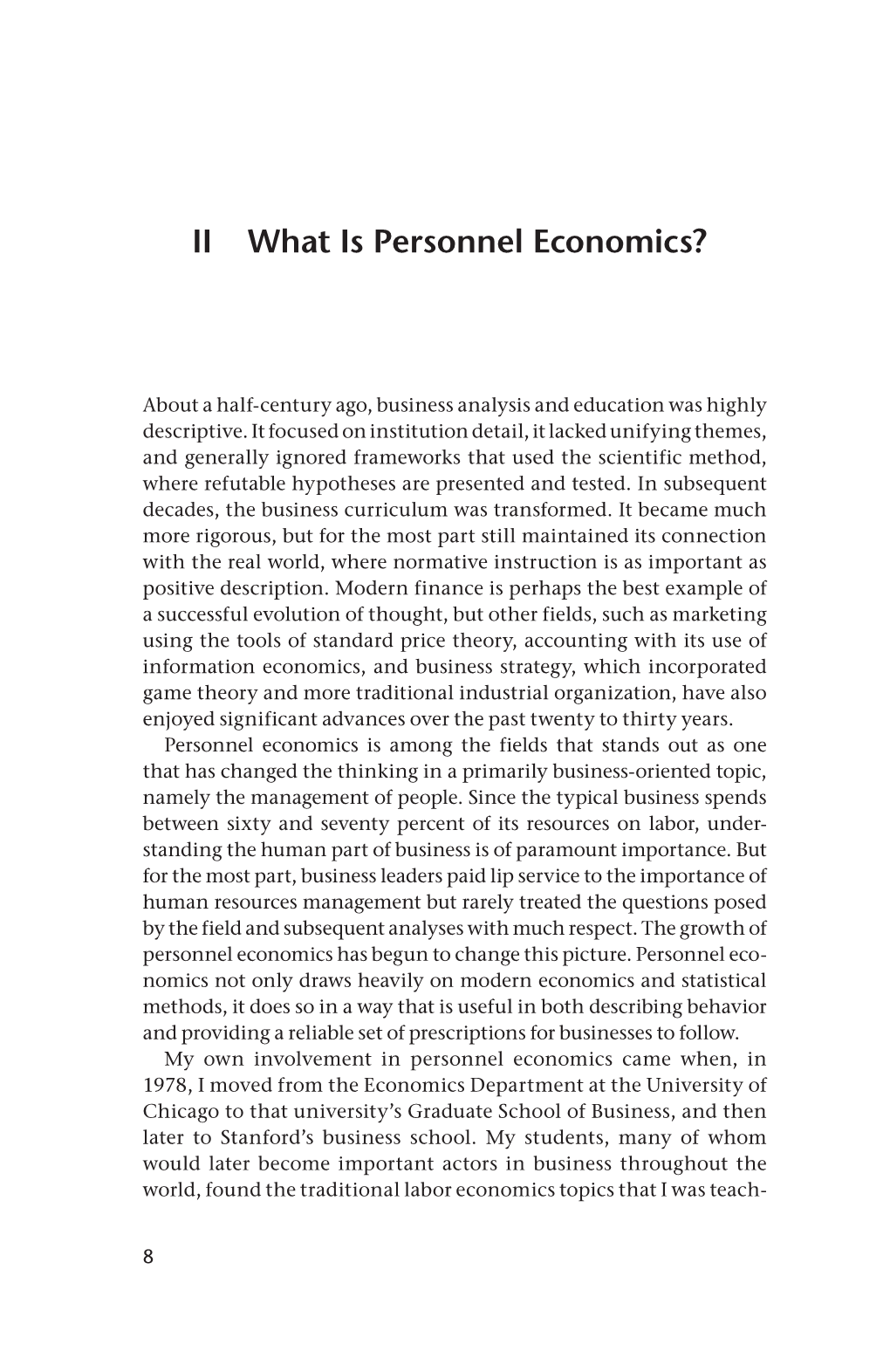 II What Is Personnel Economics?