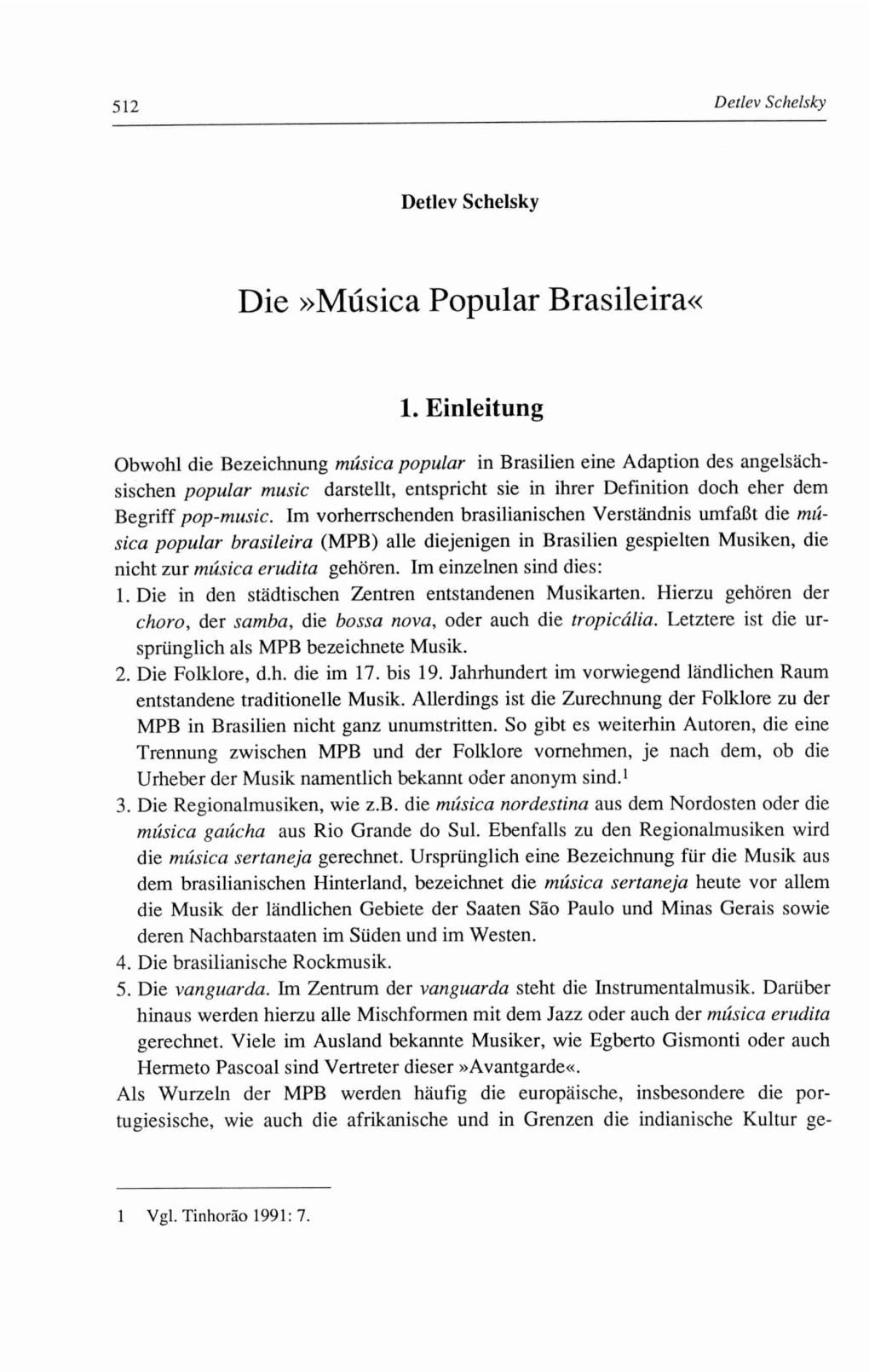 Die »Música Popular Brasileira«