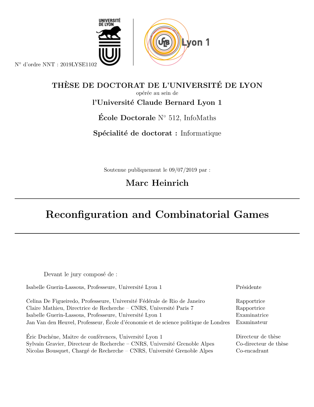 Reconfiguration and Combinatorial Games