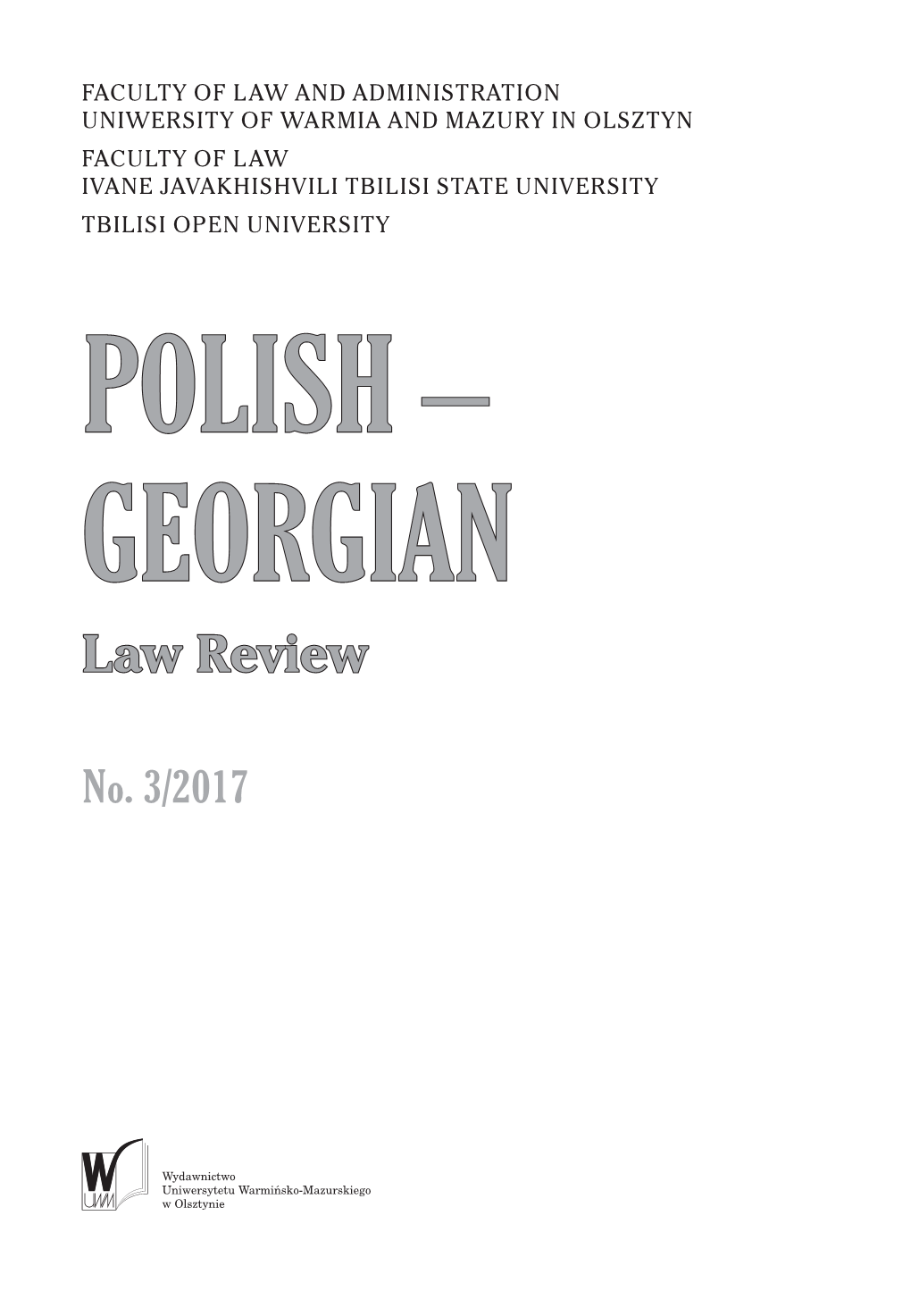 POLISH – GEORGIAN Law Review