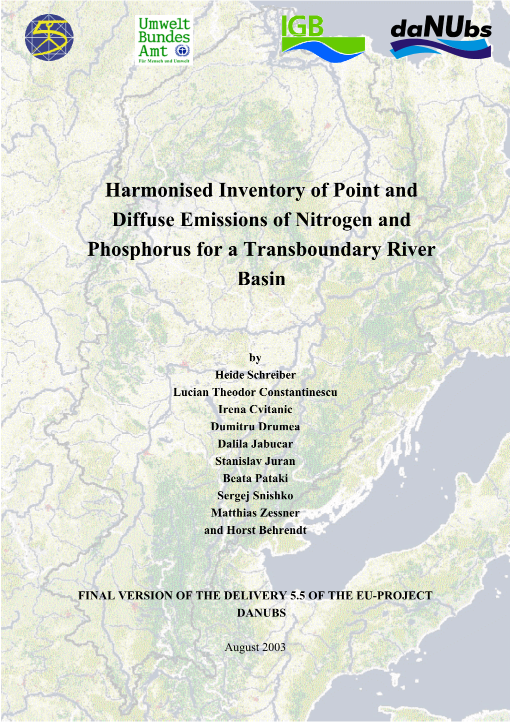 Harmonised Inventory of Point and Diffuse Emissions of Nitrogen and Phosphorus for a Transboundary River Basin