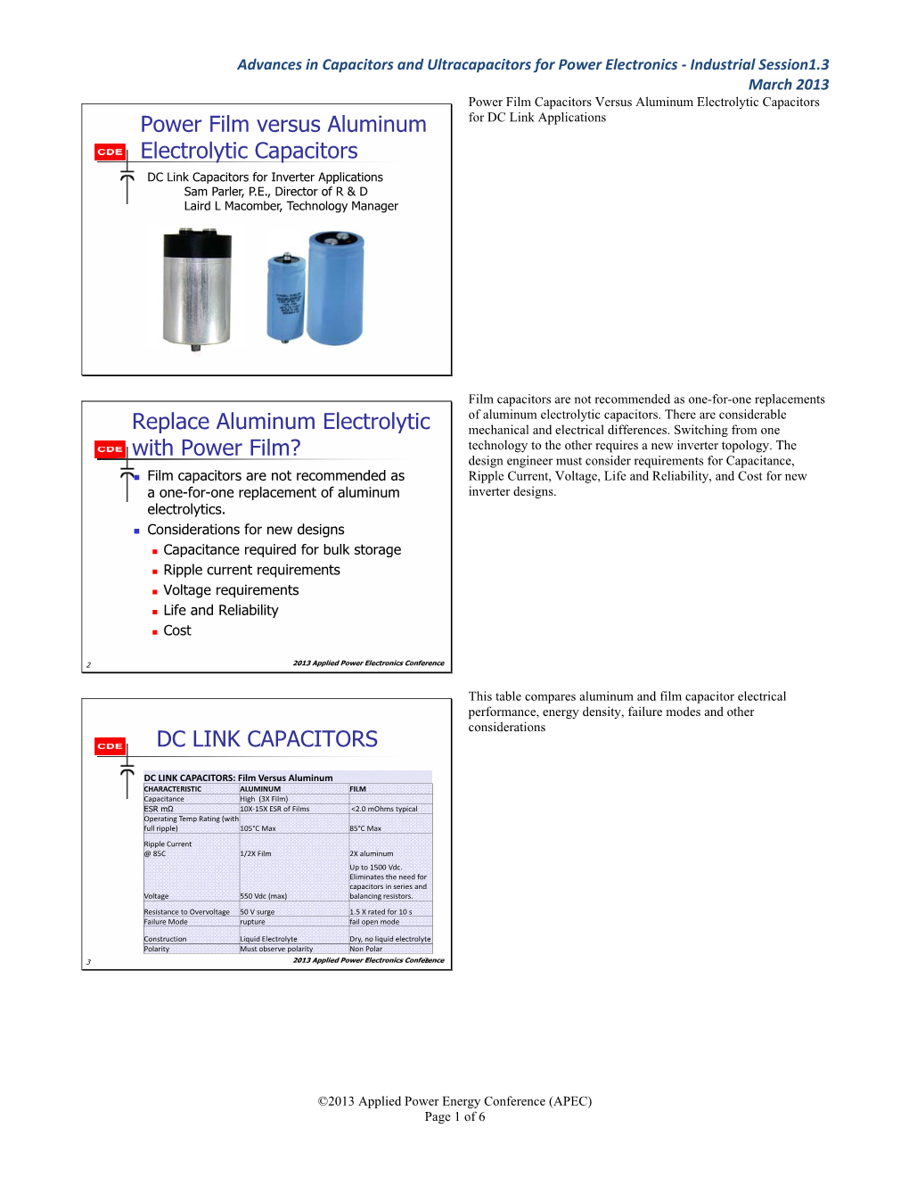 Film Capacitors Replacing Aluminum Electrolytics