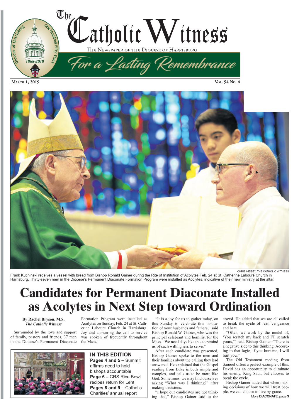 Candidates for Permanent Diaconate Installed As Acolytes in Next Step