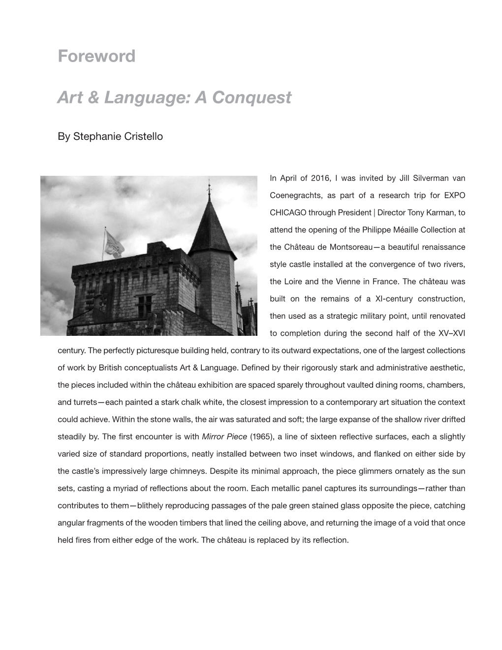 Foreword Art & Language