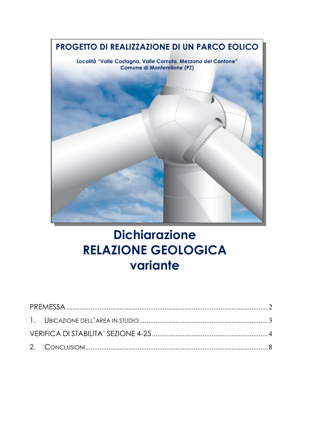 Dichiarazione RELAZIONE GEOLOGICA Variante