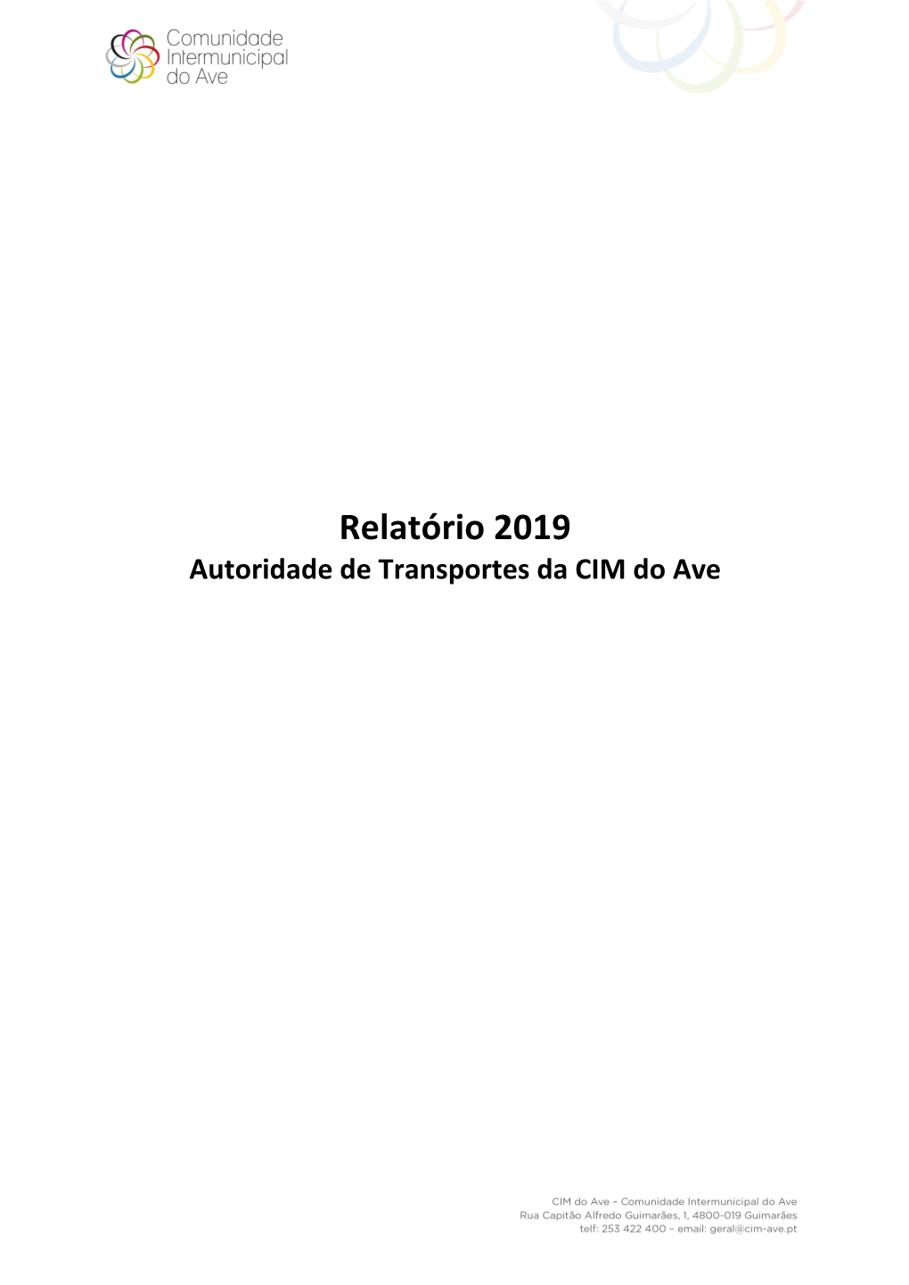 Relatório 2019 Autoridade De Transportes Da CIM Do Ave
