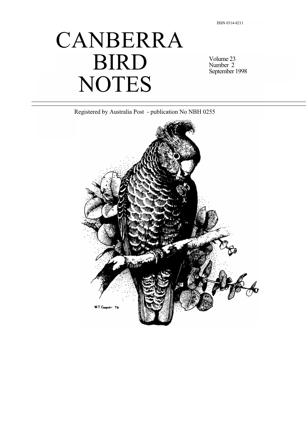Canberra Bird Notes 23(2) 17 September 1998