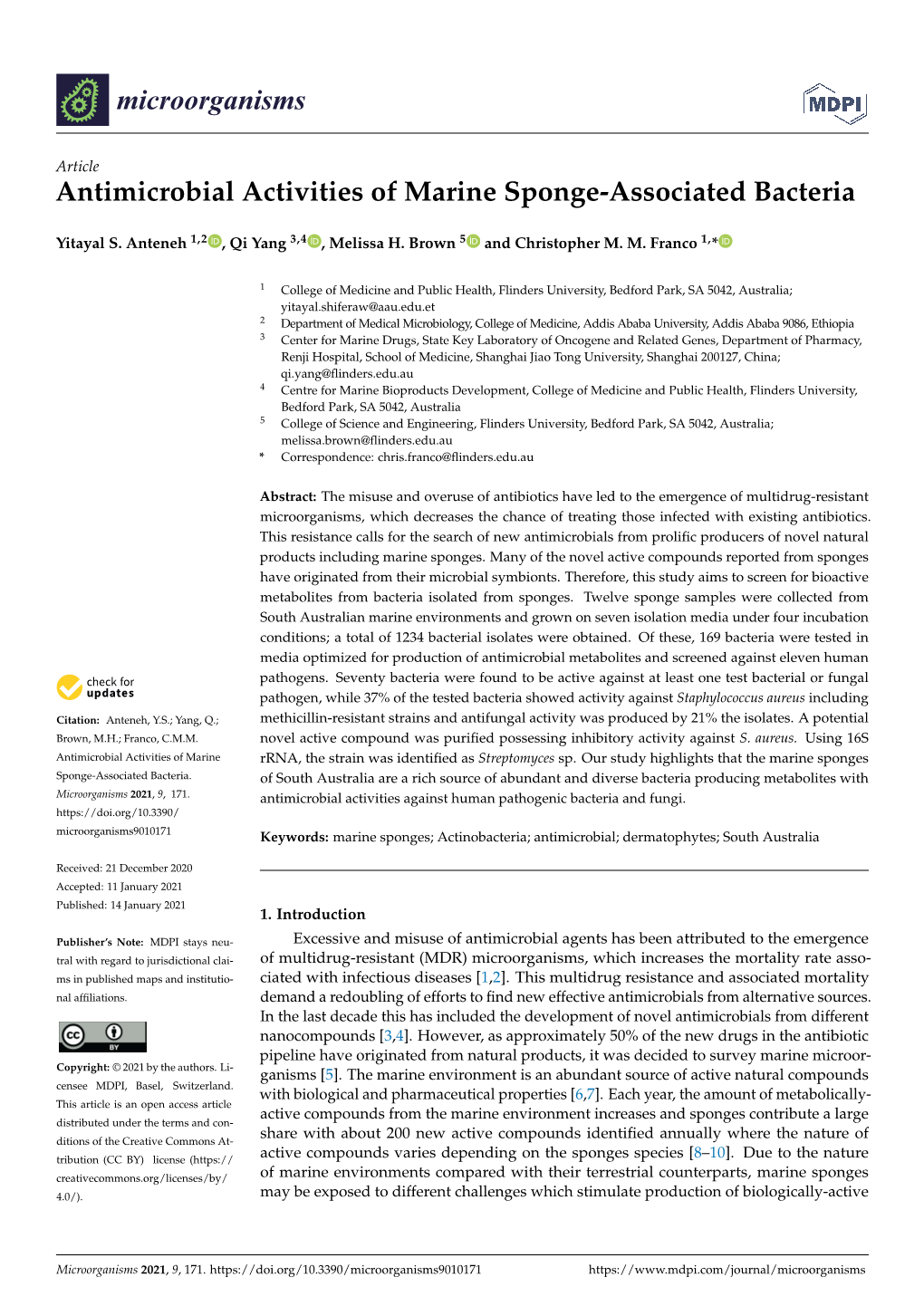 Antimicrobial Activities of Marine Sponge-Associated Bacteria