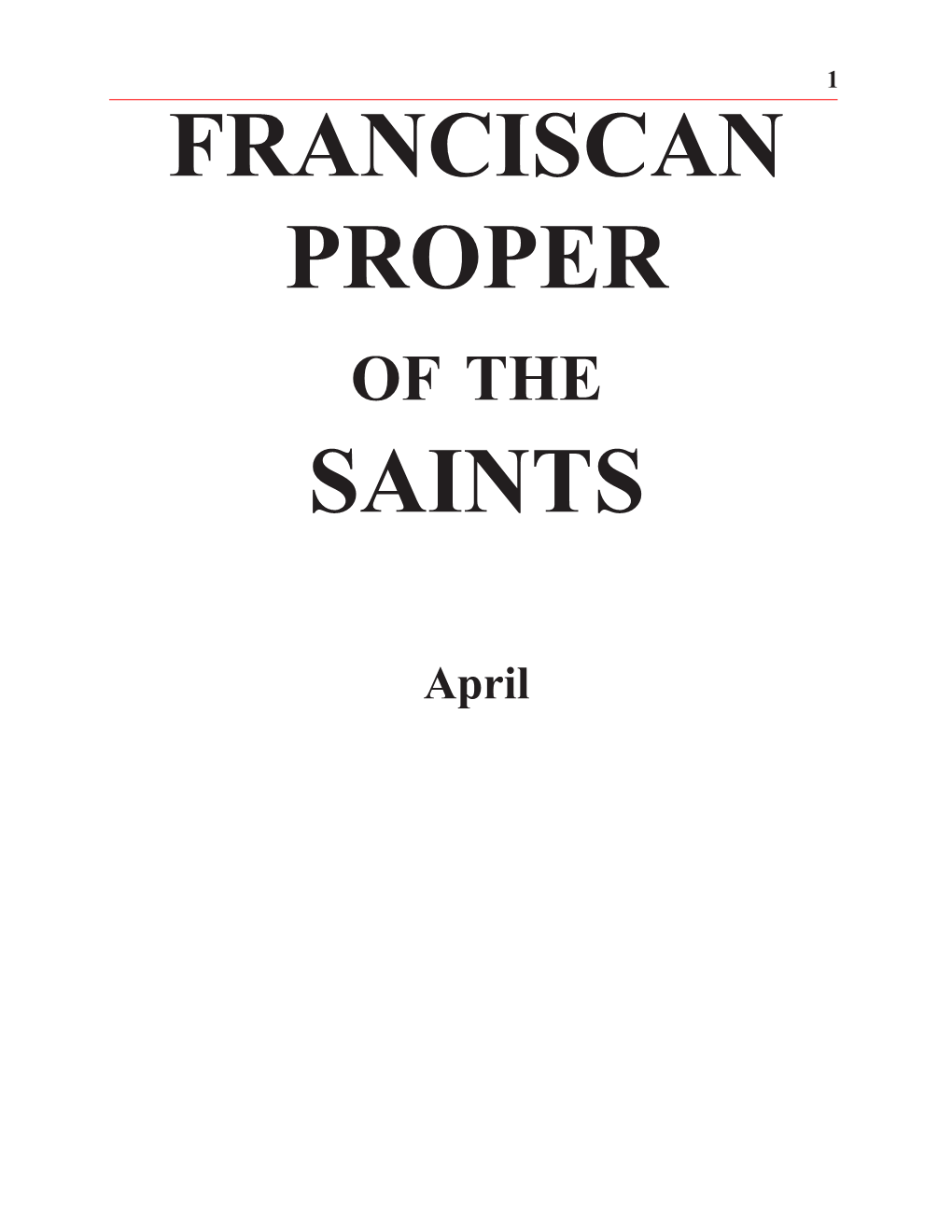 Franciscan Proper Saints