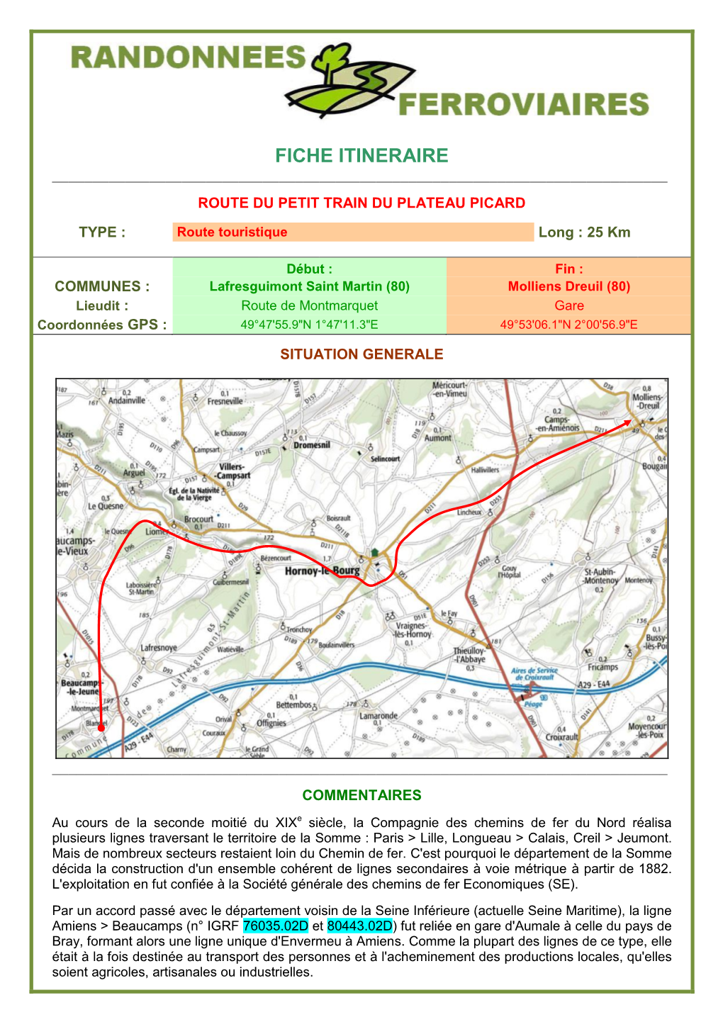 Route Du Petit Train Du Plateau Picard