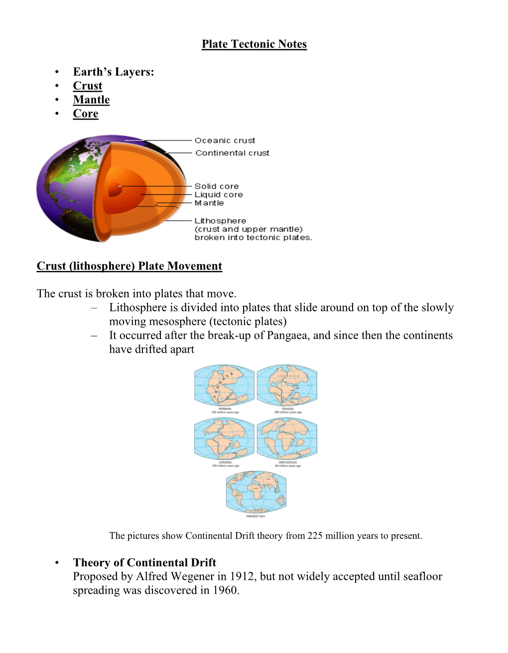 Plate Tectonic Notes