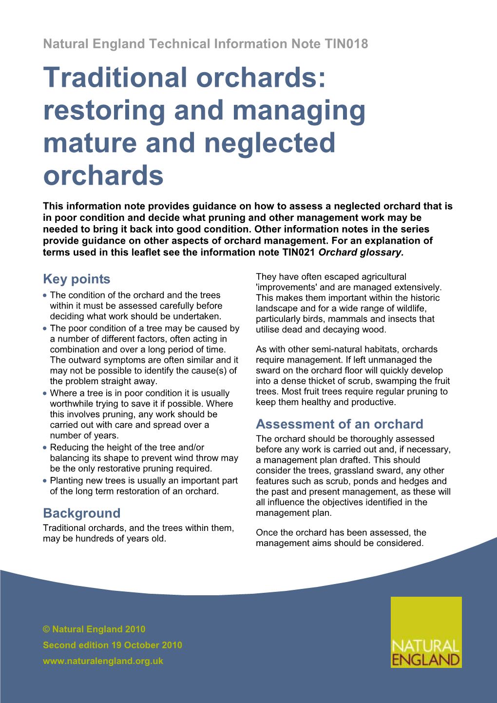Traditional Orchards: Restoring and Managing Mature and Neglected Orchards