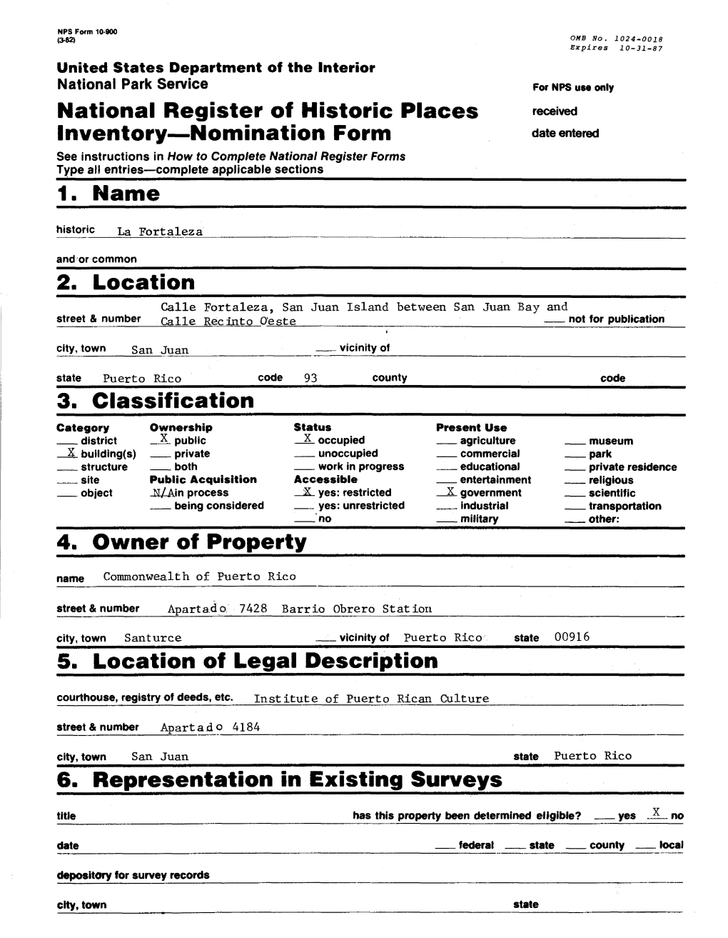 National Register of Historic Places Inventory Nomination Form