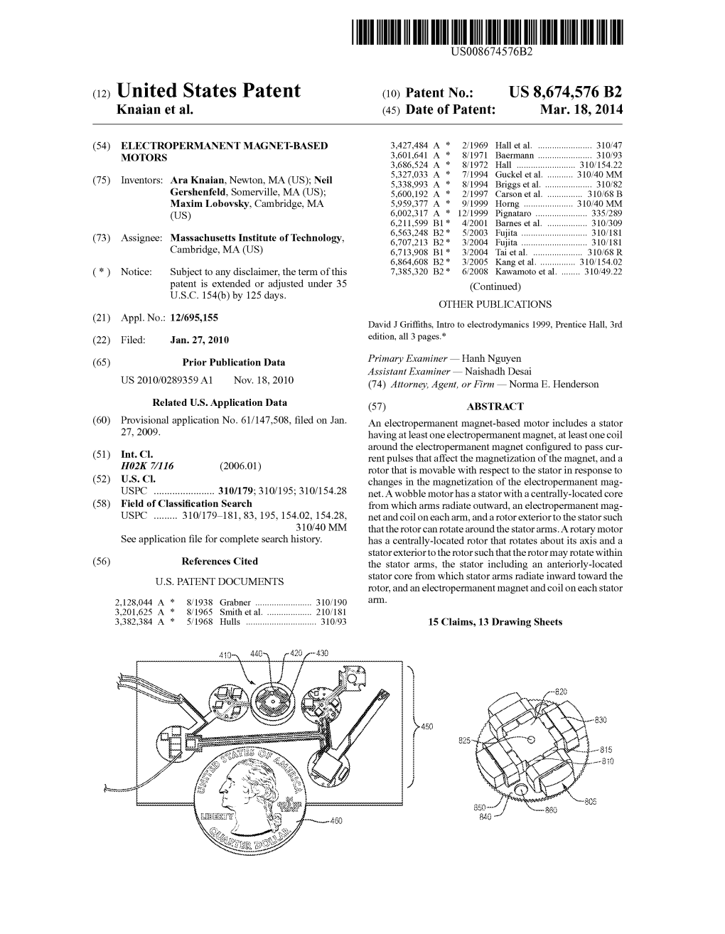 (12) United States Patent (10) Patent No.: US 8,674,576 B2 Knaiani Et All E 45) Date of Patent : Mar.E 18, 2014