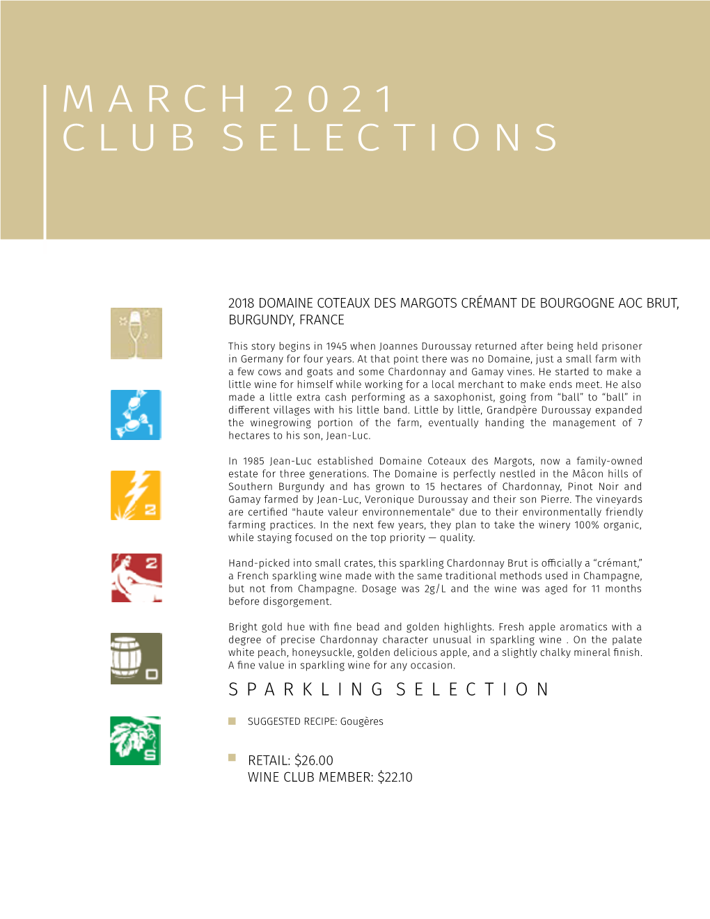 March 2021 Club Selections