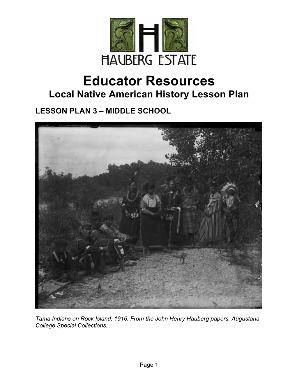 Sauk & Meskwaki Lesson Plan 3