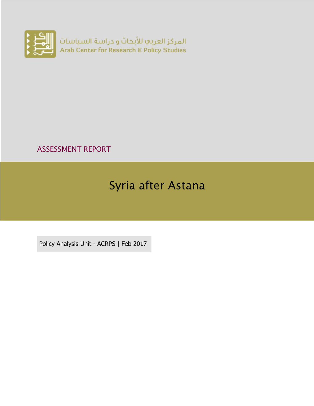 Syria After Astana