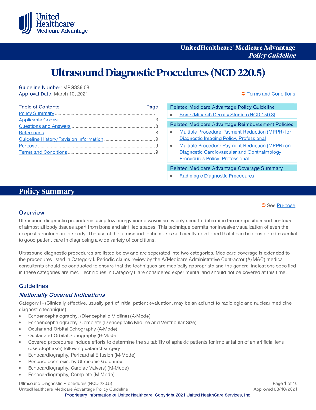 Ultrasound Diagnostic Procedures (NCD 220.5)