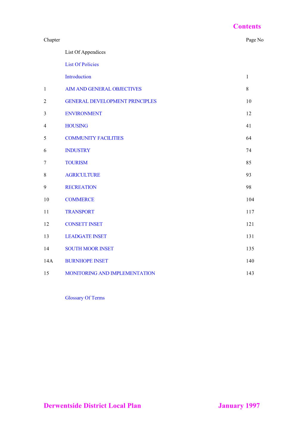 Derwentside District Local Plan 1997