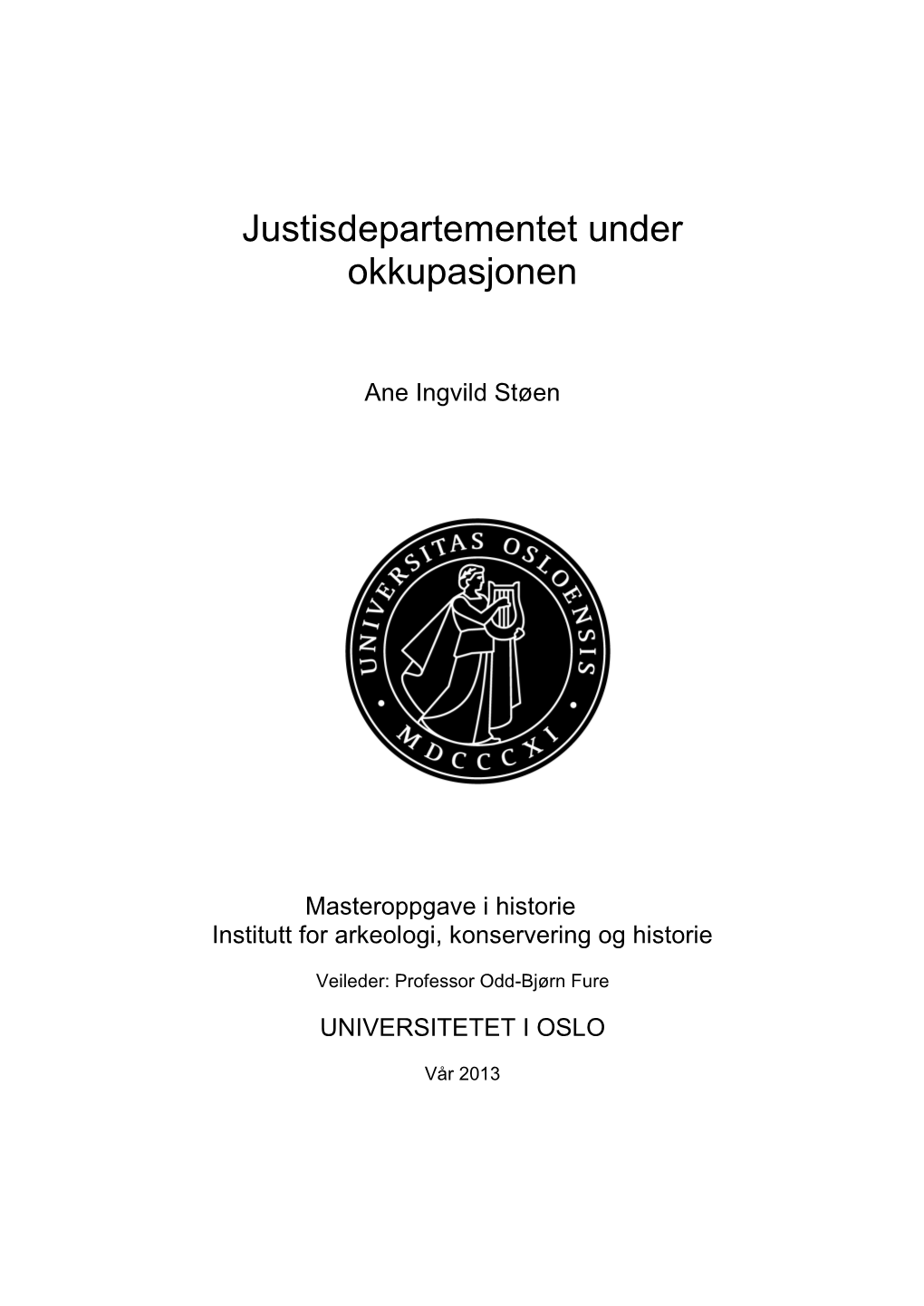 Justisdepartementet Under Okkupasjonen