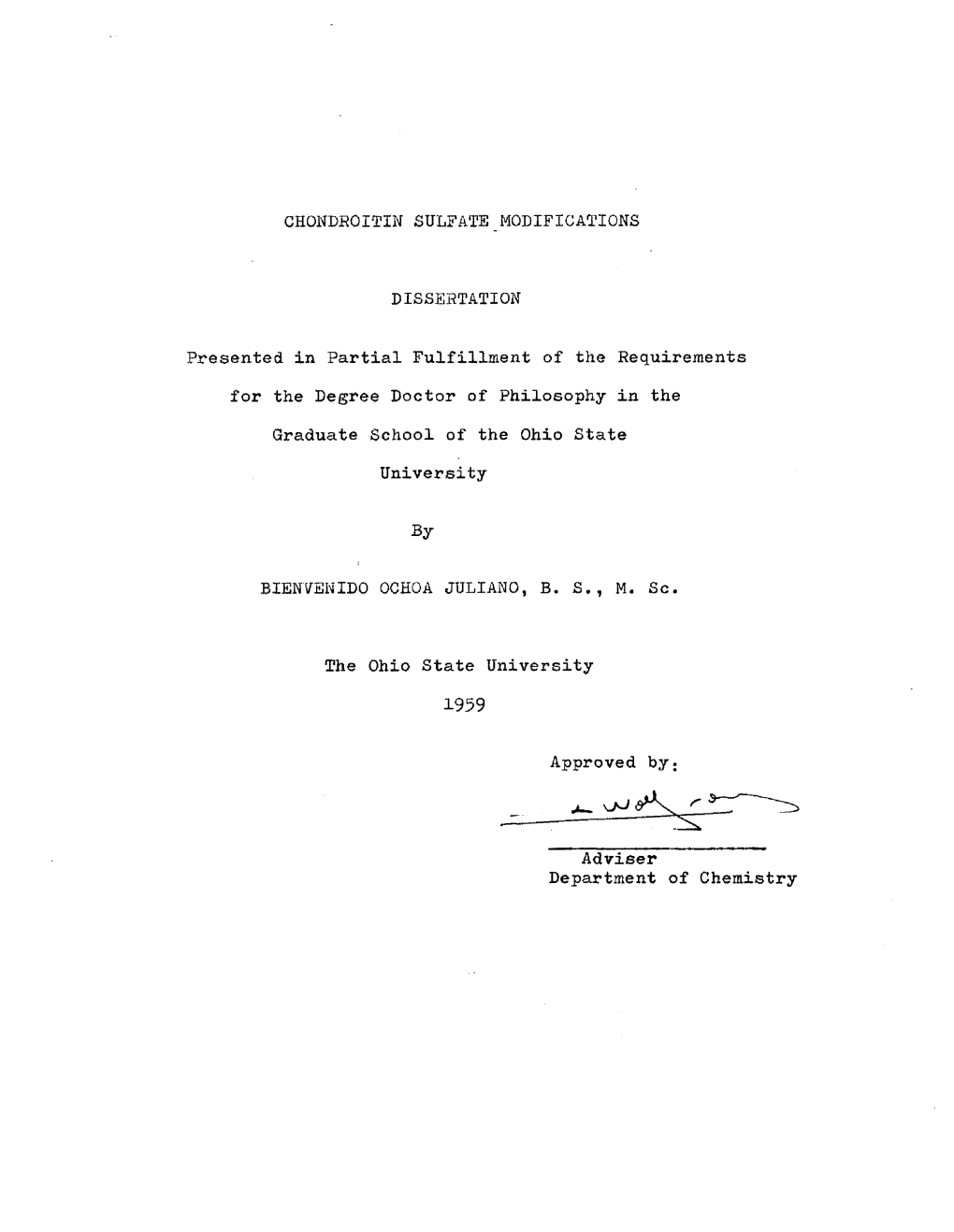 Chondroitin Sulfate Modifications Dissertation