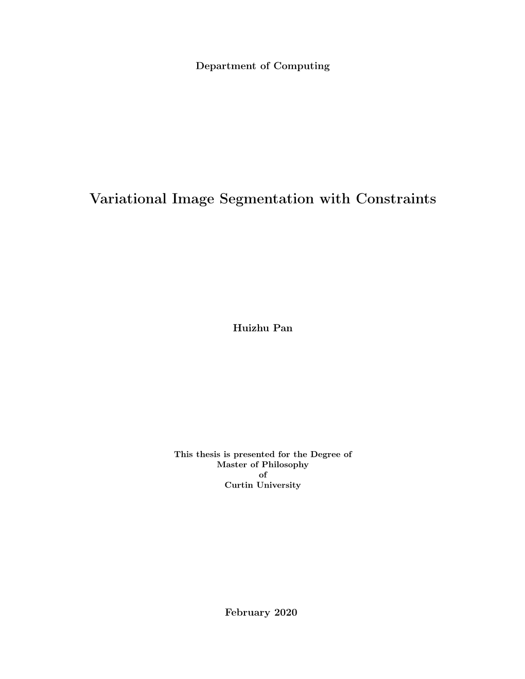 Variational Image Segmentation with Constraints