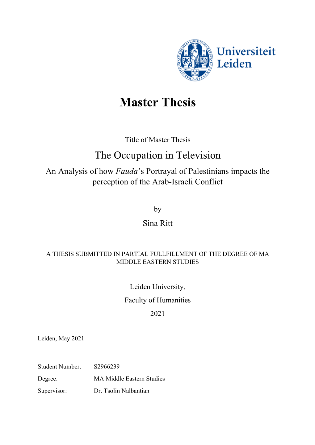 Master Thesis