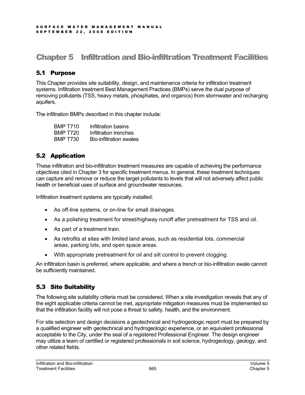Chapter 5 Infiltration and Bio-Infiltration Treatment Facilities