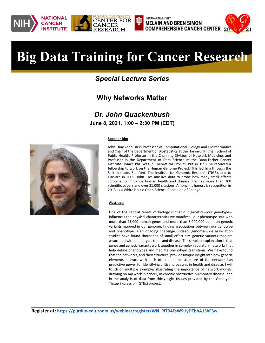 Big Data Training for Cancer Research