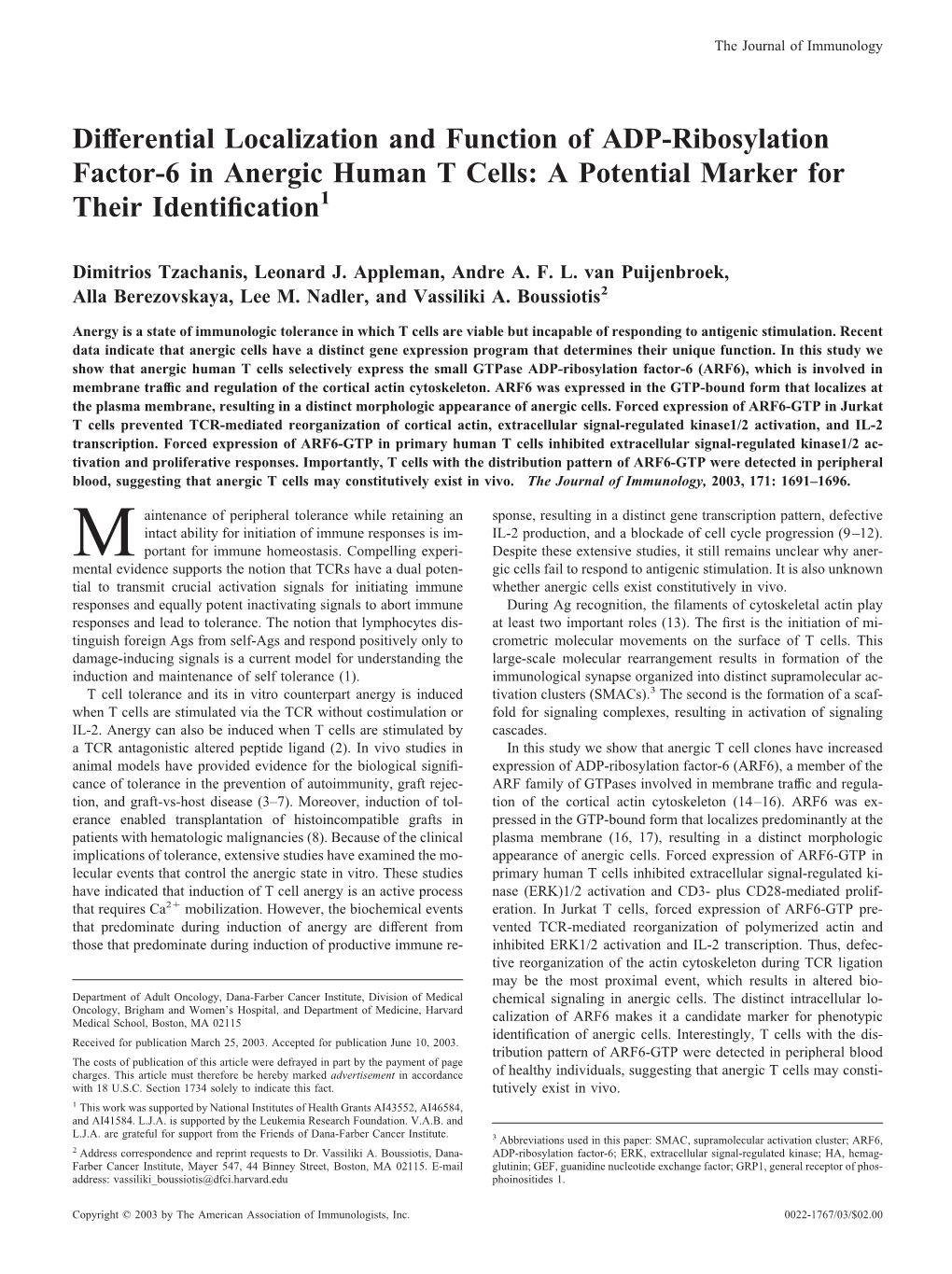 Identification Human T Cells: a Potential Marker for Their ADP