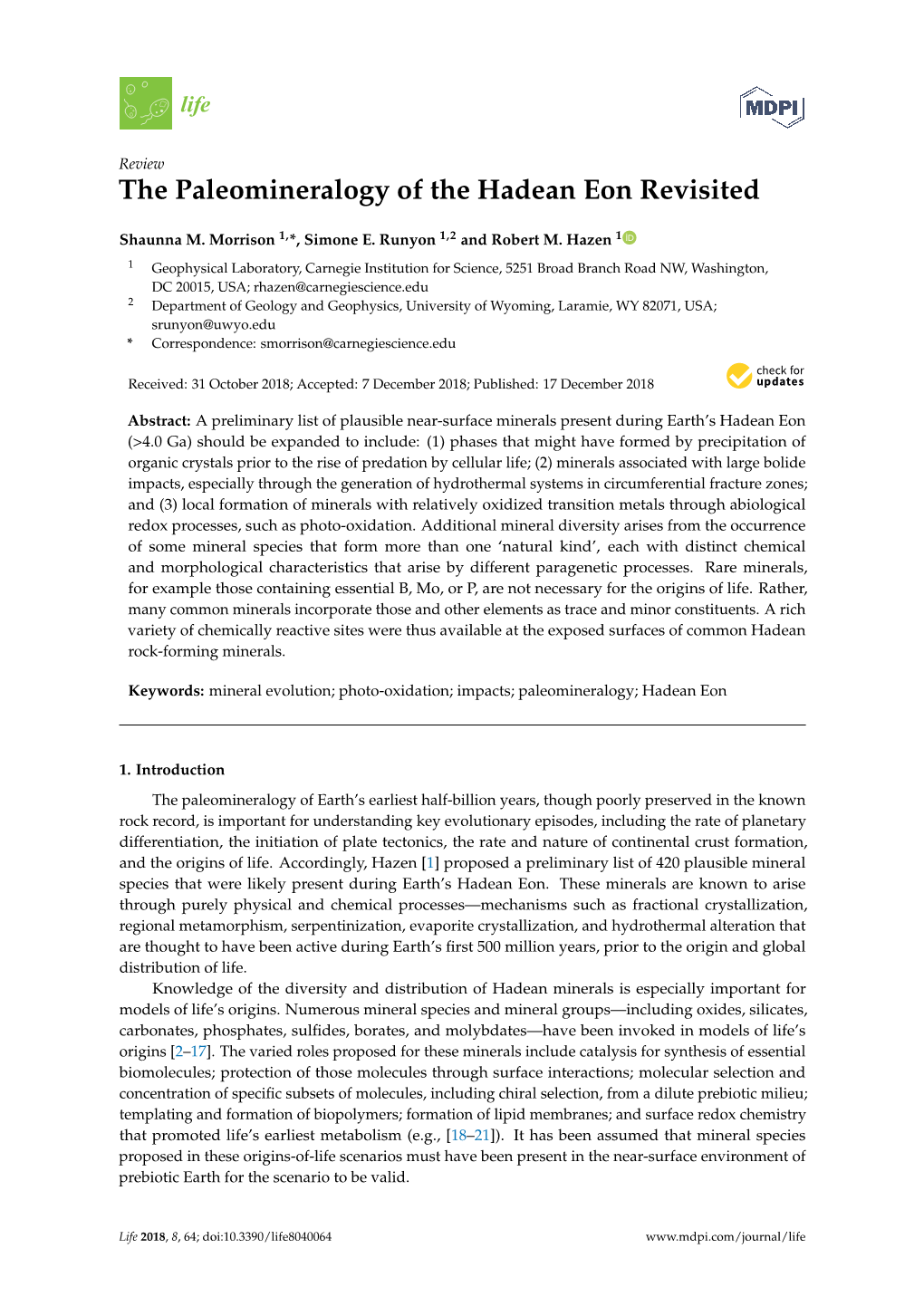 The Paleomineralogy of the Hadean Eon Revisited