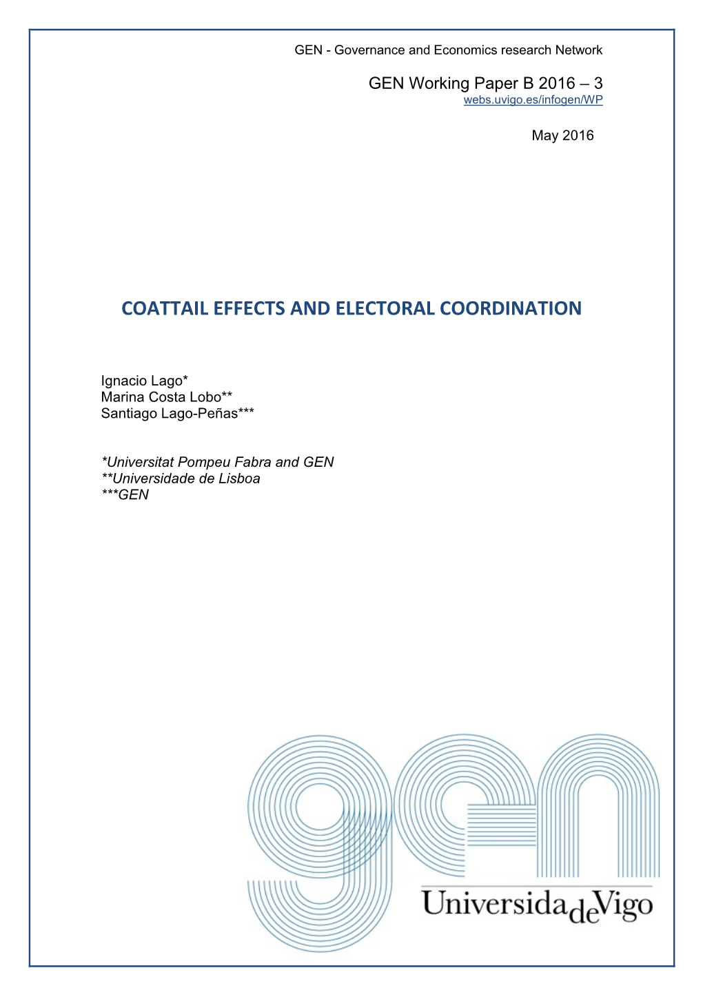 Coattail Effects and Electoral Coordination