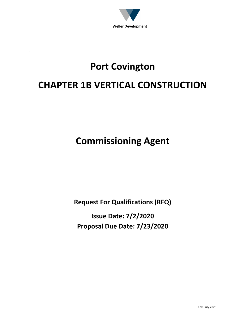 Port Covington CHAPTER 1B VERTICAL CONSTRUCTION Commissioning Agent