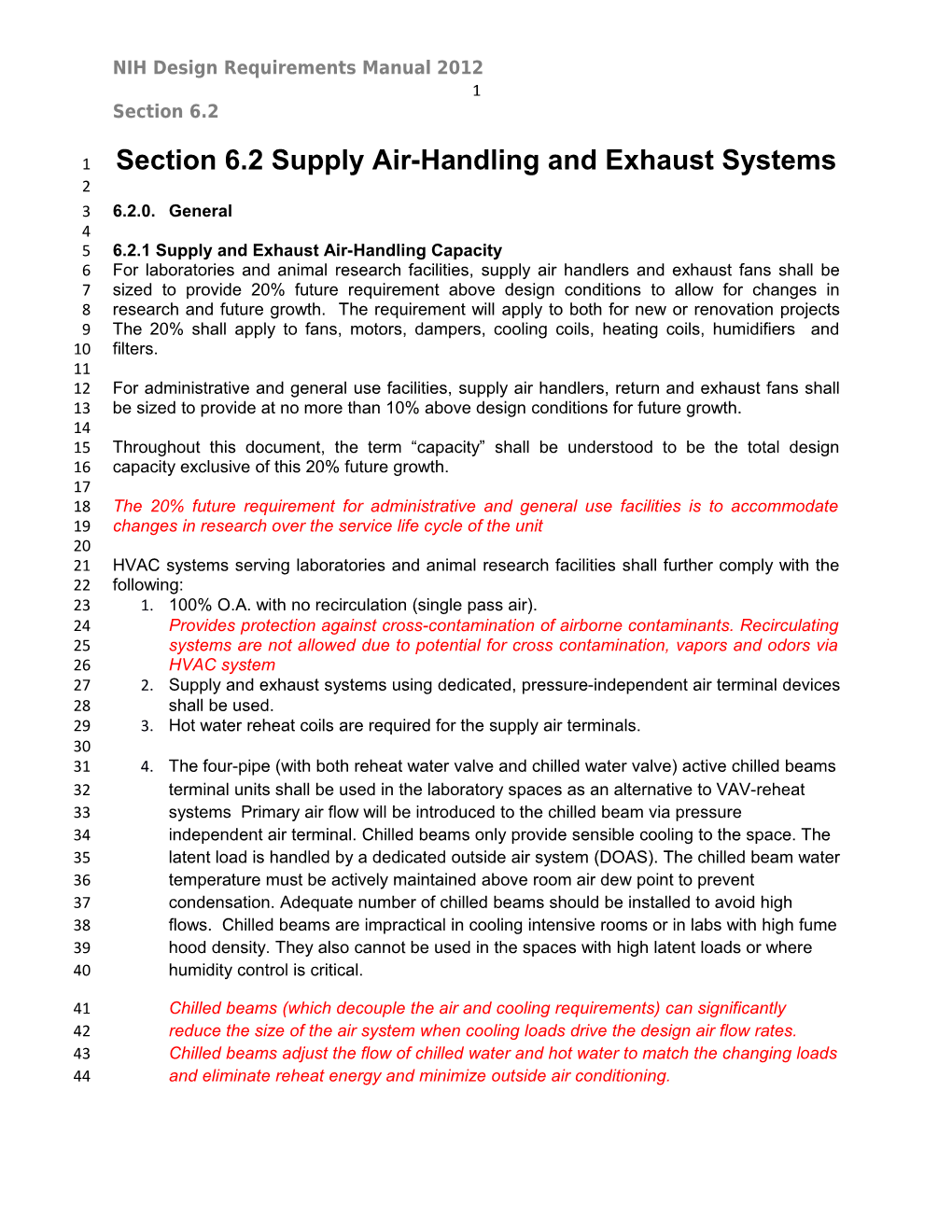 Section 6.2 Supply Air-Handling and Exhaust Systems