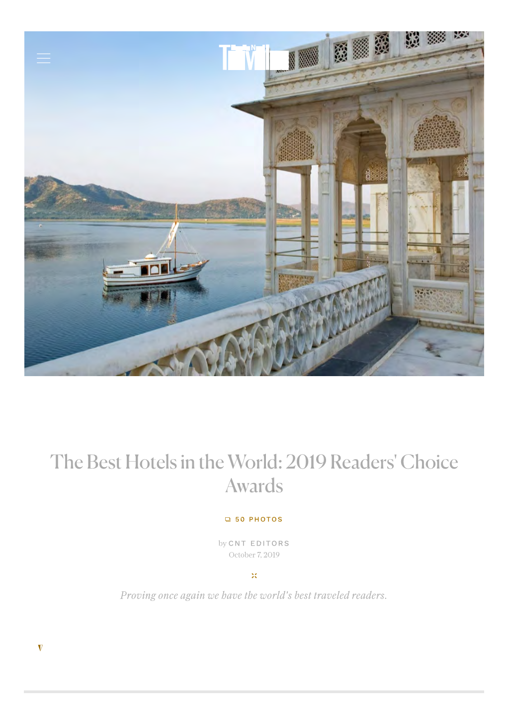 The Best Hotels in the World: 2019 Readers' Choice Awards