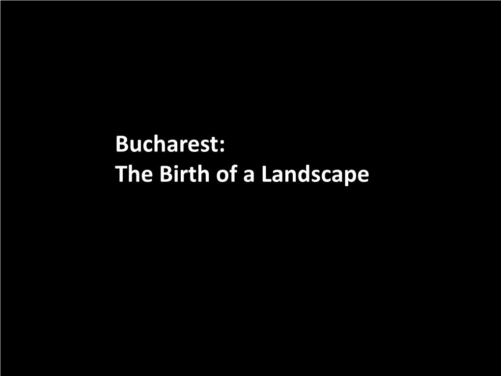 Bucharest: the Birth of a Landscape 1