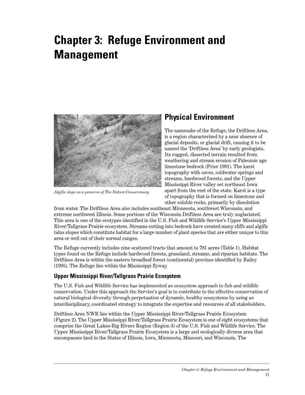 Chapter 3: Refuge Environment and Management