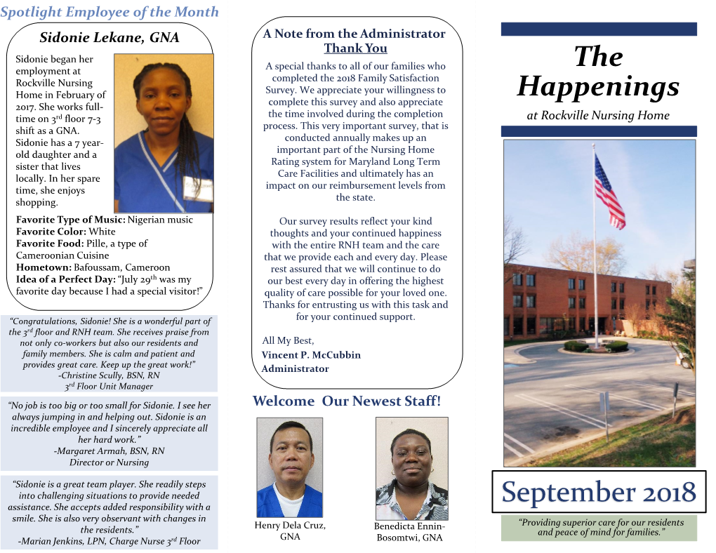 The Happenings September 2018