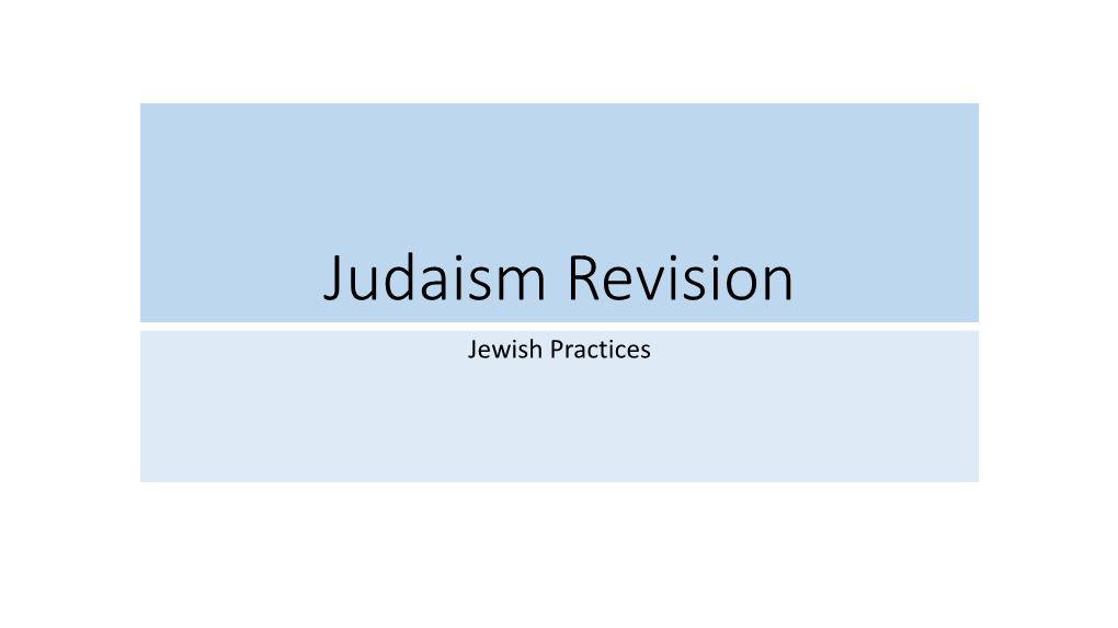 Judaism Revision Jewish Practices the Uses and Importance of the Synagogue