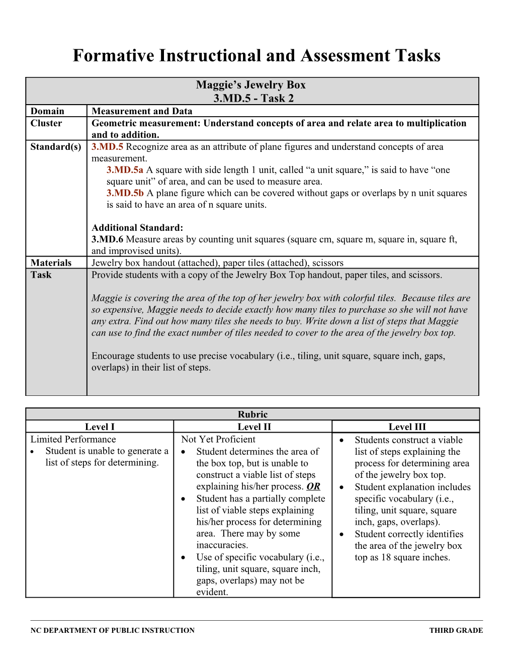 Formative Instructional and Assessment Tasks s2