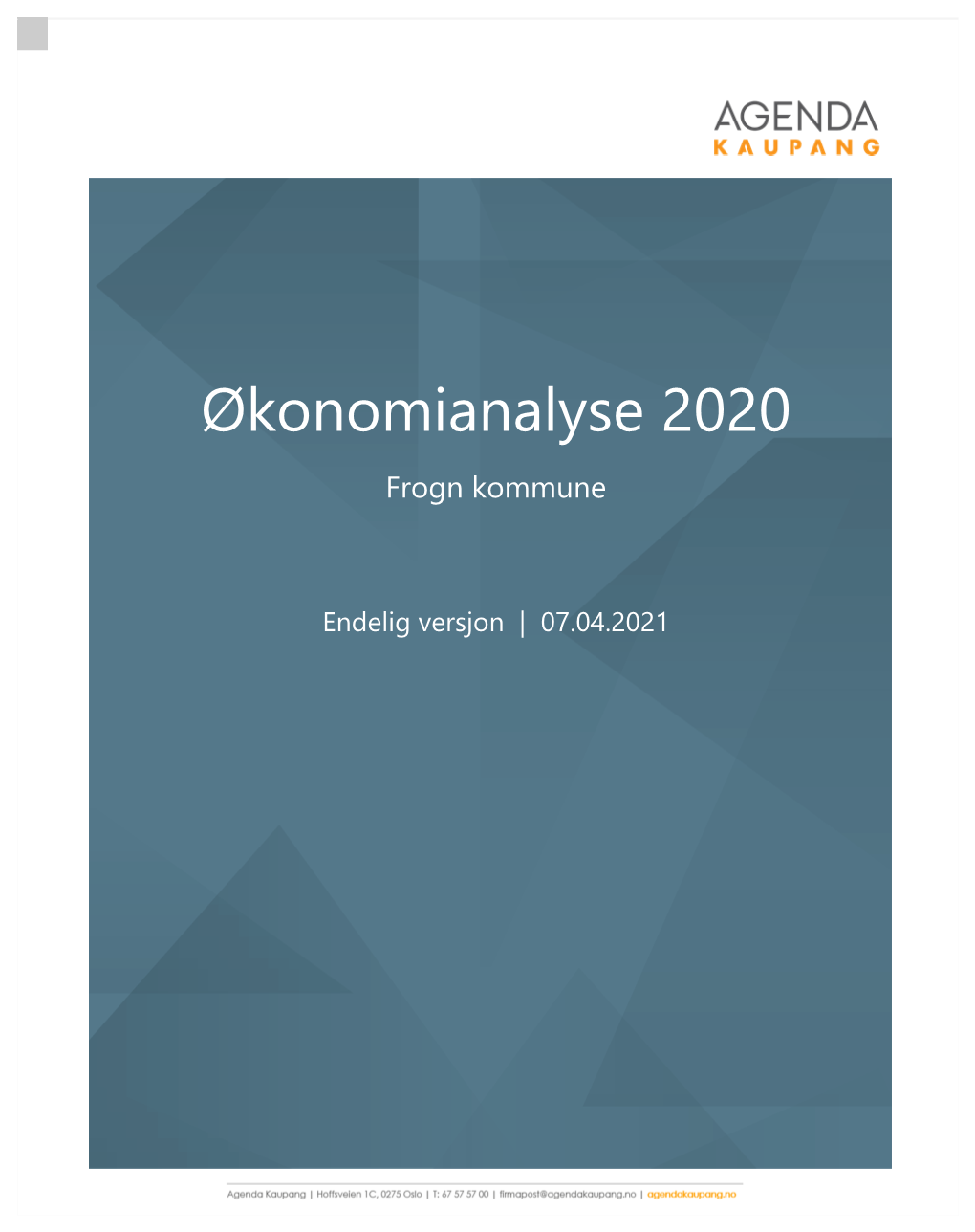 Økonomianalyse 2020 Frogn Kommune