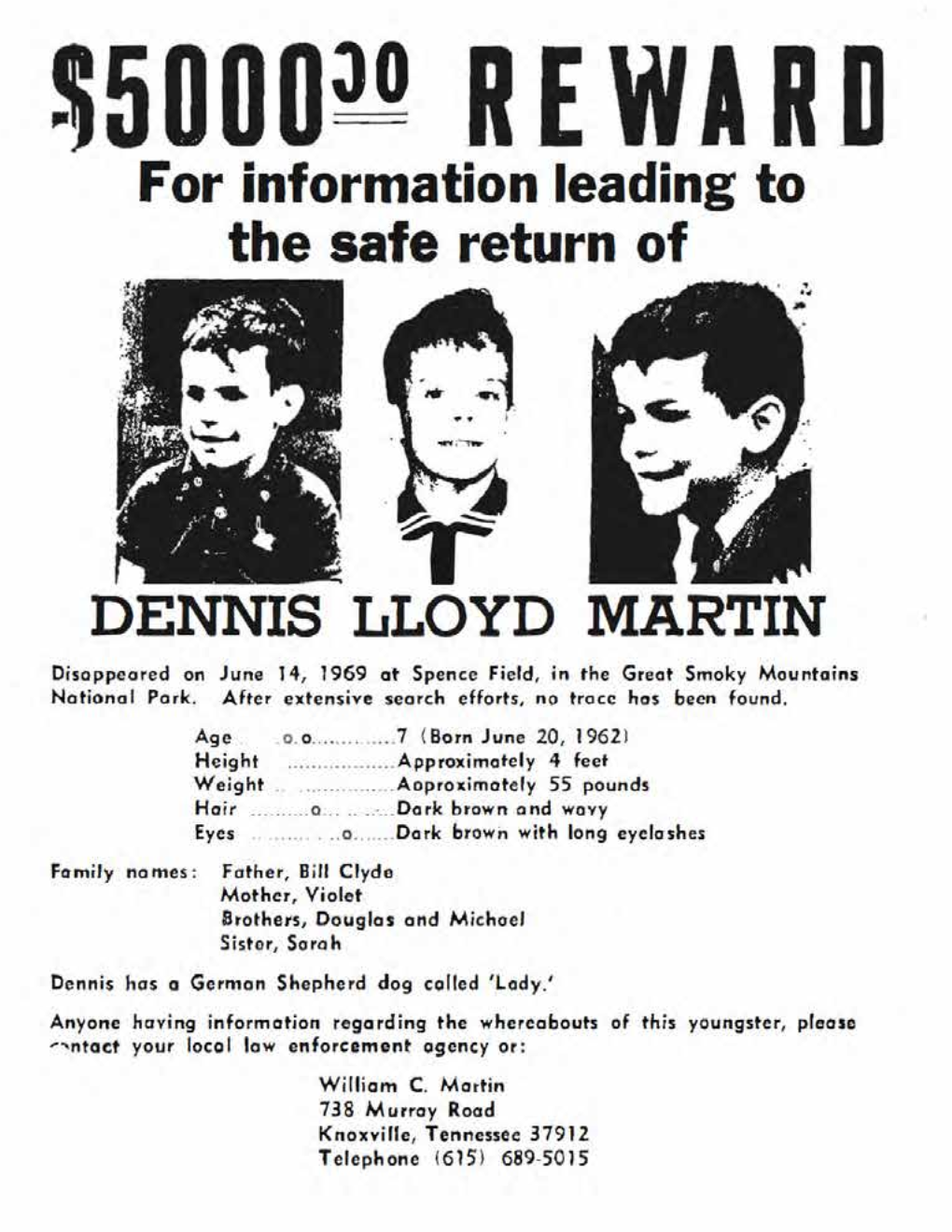 Dennis Lloyd Martin Disappearance Case File