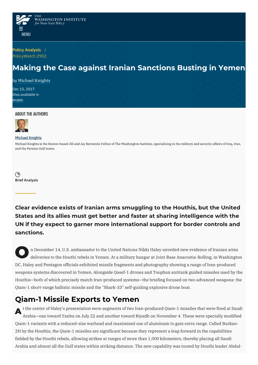 Making the Case Against Iranian Sanctions Busting in Yemen | The