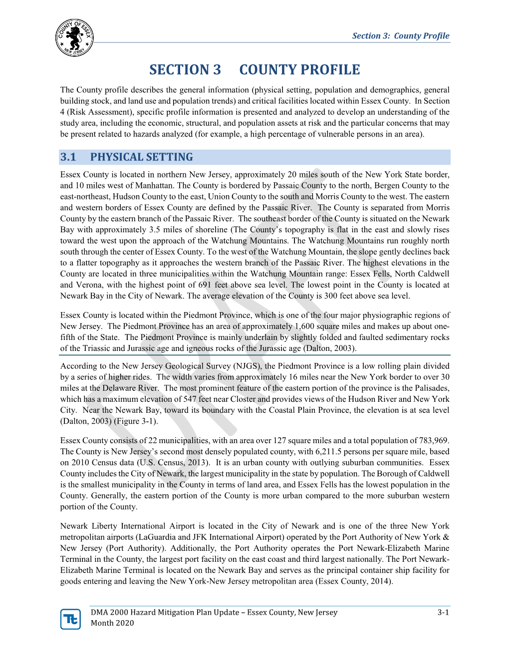 Draft Section 3 – County Profile