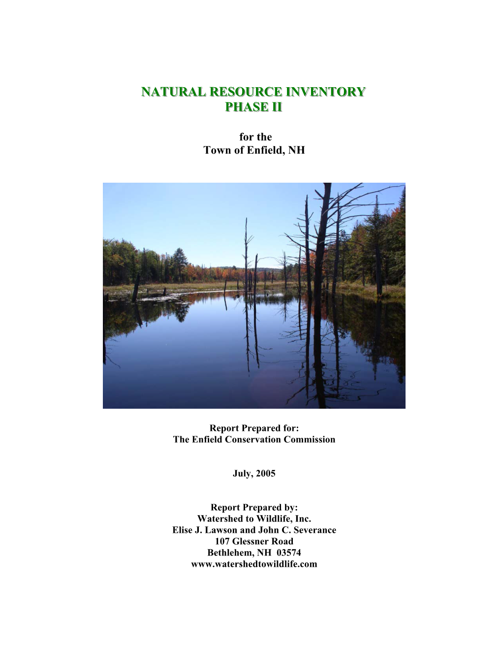 Natural Resource Inventory Phase Ii