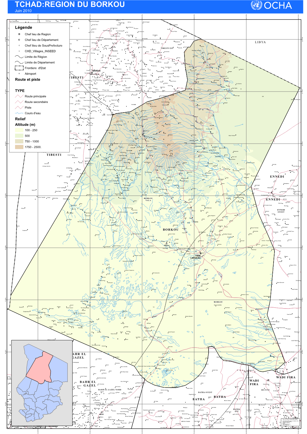 TCHAD:REGION DU BORKOU Juin 2010 E E E E E E " " " " " " 0 0 0 0 0 0 ' ' ' ' ' ' 0 0 0 0 0 0 ° ° ° ° ° ° 6 7 8 9 0 1 1 1 1 1 2 2